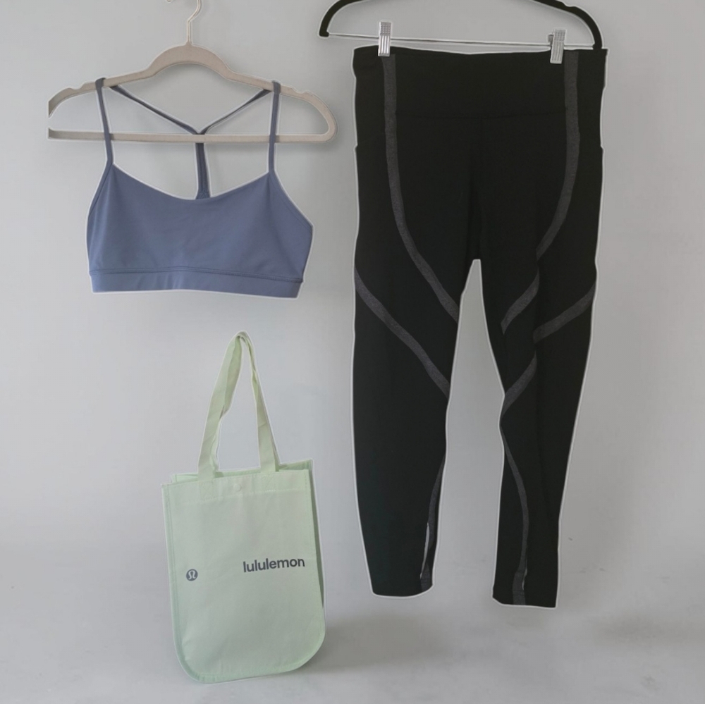 SOLD Lululemon Bundle- Leggings, Bra, And Reusable Bag